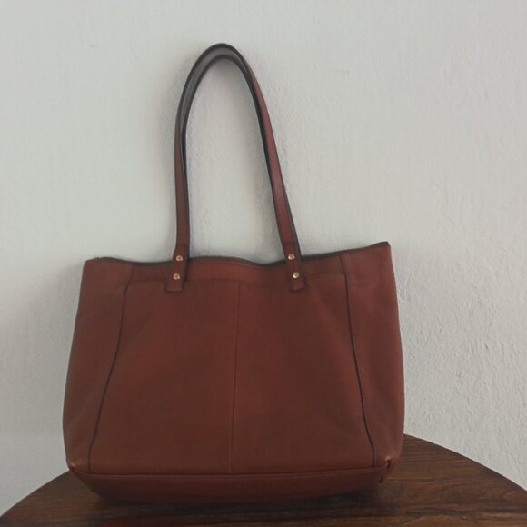Fossil Brown Leather Tote Bag - Picture 3 of 12